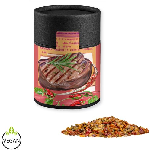 Steak pepper, ca. 75g, cardboard can midi black with label