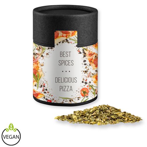 Pizza herb, ca. 25g, cardboard can midi black with label