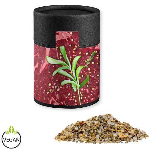 Herb steak spice, ca. 45g, cardboard can midi black with label