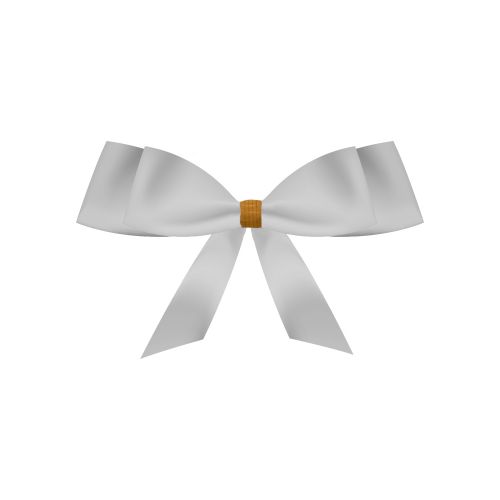 Deco, ca. 1g, ribbon white small with golden clip with