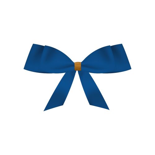 Deco, ca. 1g, ribbon blue small with golden clip with 