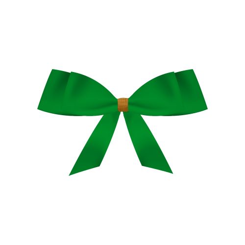 Deco, ca. 1g, ribbon green small with golden clip with 