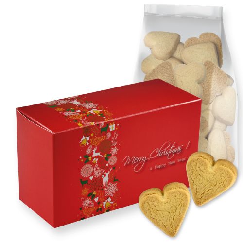 Butter heart cookies, ca. 130g, folding box