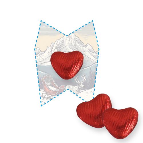 Chocolate hearts, ca. 5g, express Mini flyer custom shaped with print