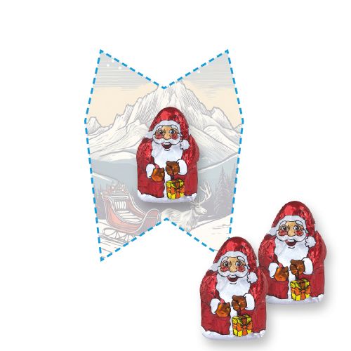 Chocolate mini Santa Claus, ca. 7g, express Mini flyer custom shaped with print