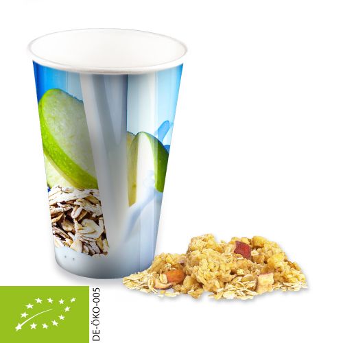 Organic porridge apple-cinnamon (vegan), ca. 50g, maxi snack cup