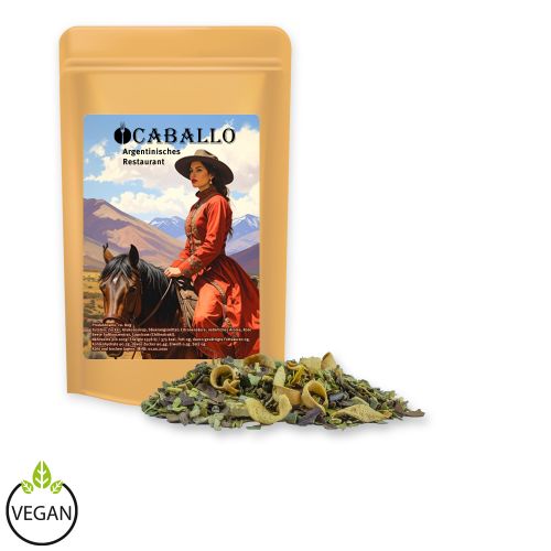 Mate tea orange, ca. 15g, mini stand up pouch with label