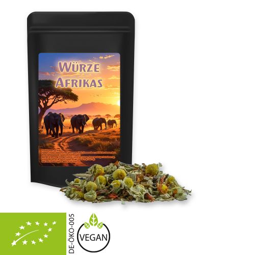 Organic rooibos tea relaxation time, ca. 20g, mini stand up pouch black with label