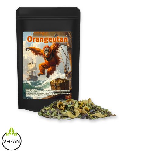 Mate tea orange, ca. 15g, mini stand up pouch black with label