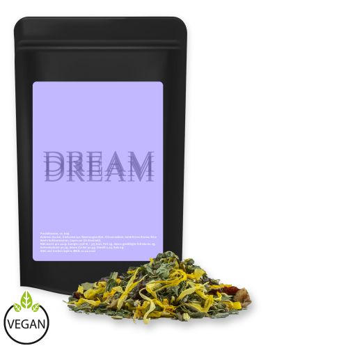 Herbal tea lavender, ca. 21g, midi stand up pouch black with label
