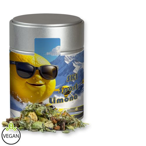 Herbal tea mountain tea & citrus, ca. 40g, metal tin midi silver