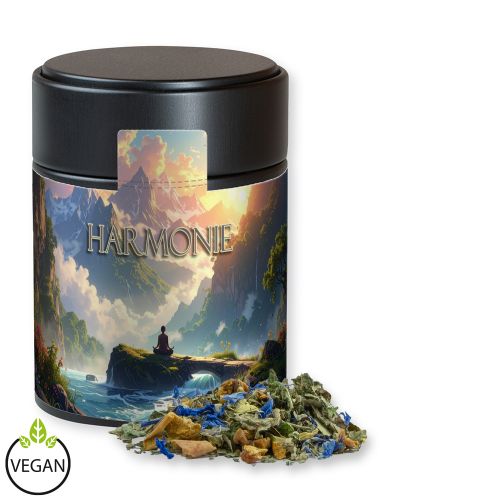 Herbal tea harmony, ca. 35g, metal tin midi black