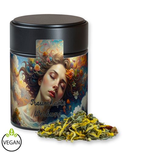 Herbal tea lavender, ca. 30g, metal tin midi black