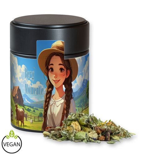 Herbal tea mountain tea & citrus, ca. 40g, metal tin midi black