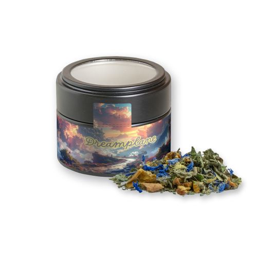 Herbal tea harmony, ca. 17g, metal tin mini black with window