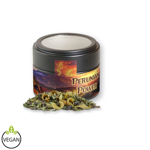 Mate tea orange, ca. 19g, metal tin mini black with window