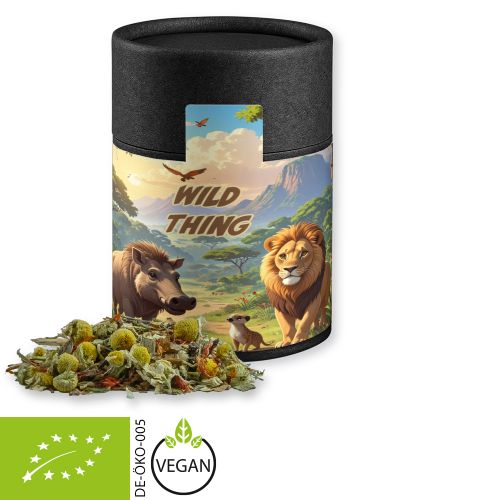 Organic rooibos tea relaxation time, ca. 40g, cardboard can midi black