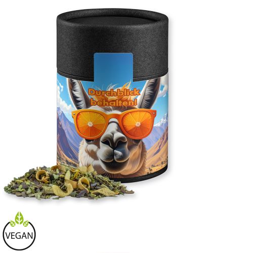 Mate tea orange, ca. 33g, cardboard can midi black