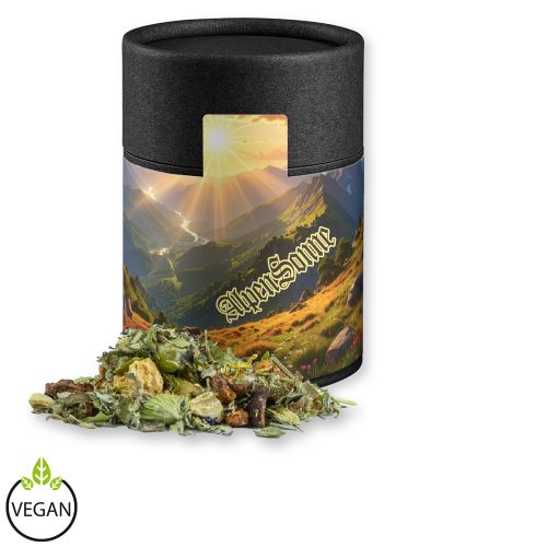 Herbal tea mountain tea & citrus, ca. 27g, cardboard can midi black