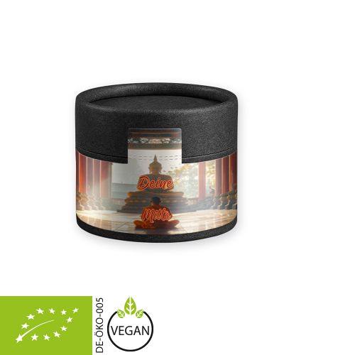 Organic herbal tea peace of mind, ca. 11g, cardboard can mini black