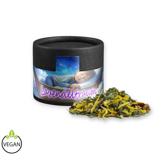 Herbal tea lavender, ca. 11g, cardboard can mini black