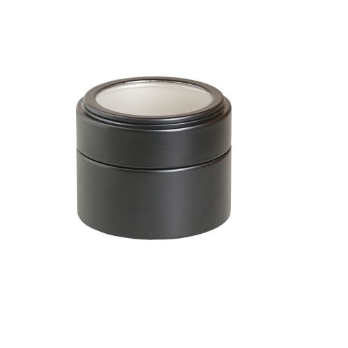 Packaging, metal tin mini black with window