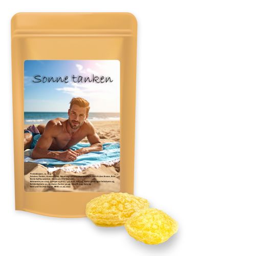 Lemon sweets with vitamin D, ca. 80g, midi stand up pouch with label
