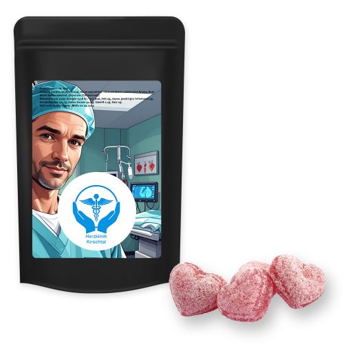 Cherry sweets with magnesium, ca. 80g, midi stand up pouch black with label