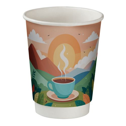 Double wall pe-cardboard cup 300ml, maxi double wall cup