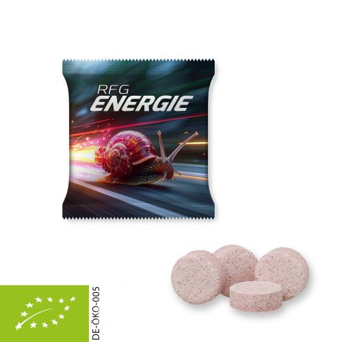 Organic raspberry drops (vegan), ca. 5g, mini bag