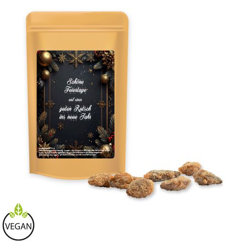 Burnt almonds with no added sugar, ca. 30g, mini stand up pouch with label