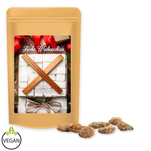 Burnt almonds with no added sugar, ca. 80g, midi stand up pouch with label