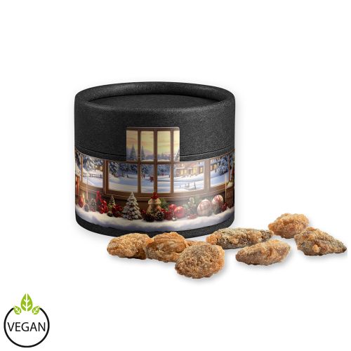 Burnt almonds with no added sugar, ca. 40g, cardboard can mini black