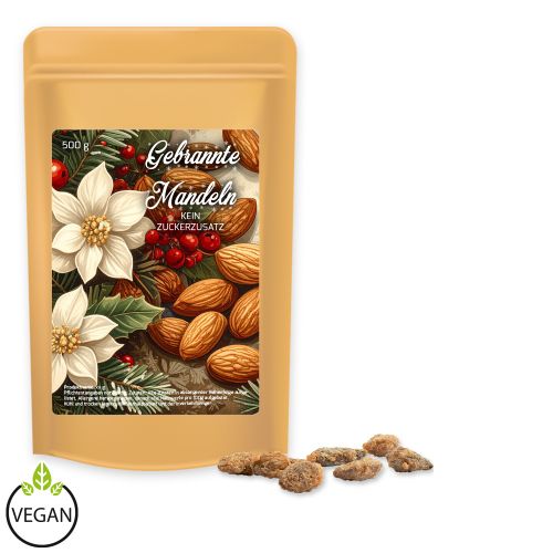Burnt almonds with no added sugar, ca. 500g, maxi stand up pouch with label