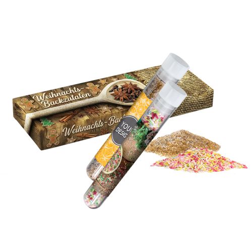 Cookie baking set, 20g, 2-set test tube in folding box with label/print