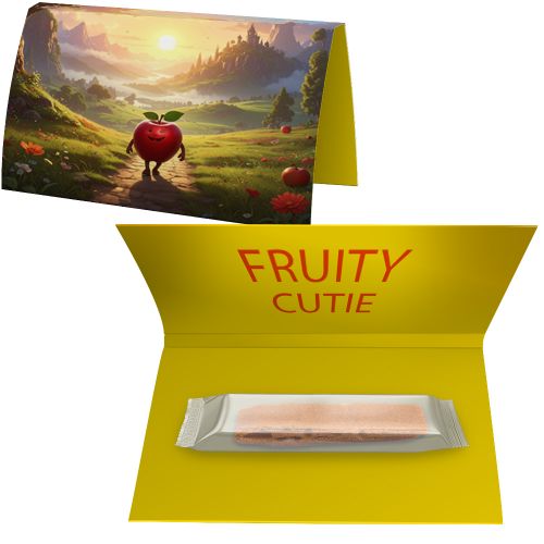 Apple Fruit Strip (vegan), ca. 5g, express promotional card A5 folded with print
